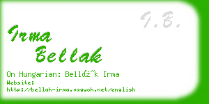 irma bellak business card